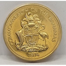BAHAMAS 1974 . ONE CENT . PROOF COIN